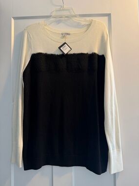 Nordstrom Black and White Crew Neck Sweater
